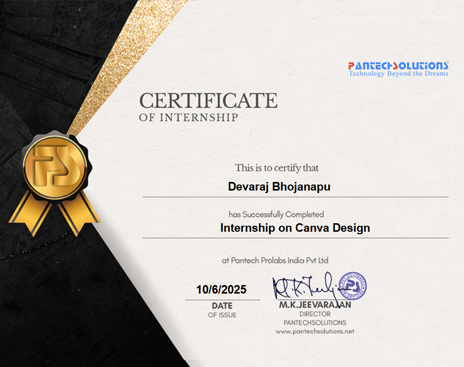 Internship on Canva Design Certificate